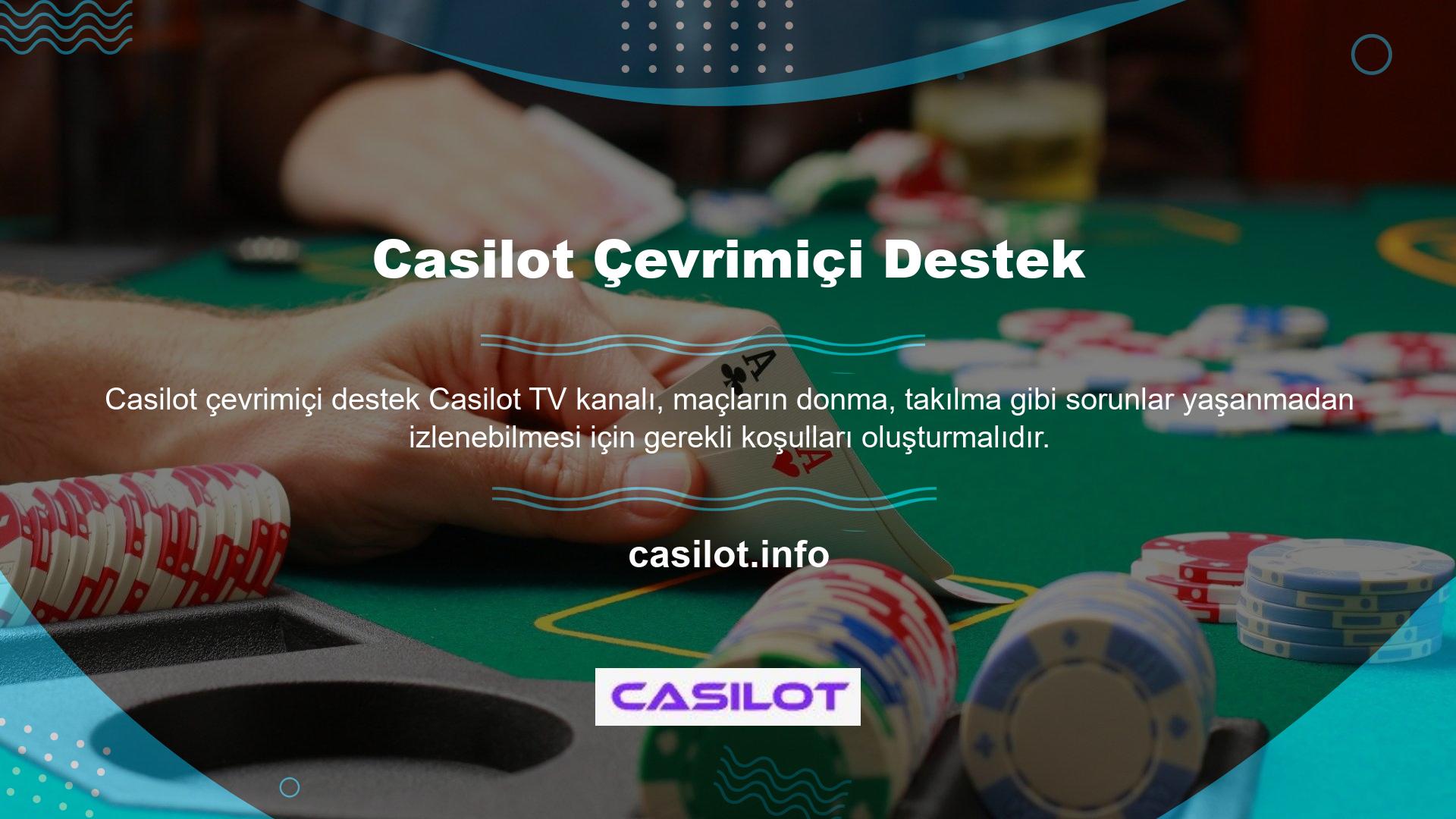 Doğrudan Casilot TV çevrimiçi desteği üzerinden giriş yapabiliyorsanız oyun seçeneği mevcuttur